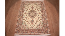 Persian carpet Tabriz with Silk 152x105 cm Beige