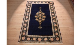 Persian carpet Ghom virgin wool 210x134 cm Dark blue