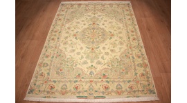 Perserteppich Tabriz mit Seide 205x157 cm Beige