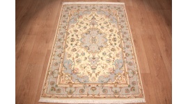 Perserteppich Täbriz  mit Seide 152x101 cm Beige