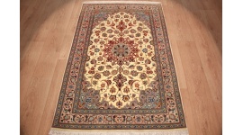 Perserteppich Tabriz Orientteppich mit Seide Beige 156x101 cm