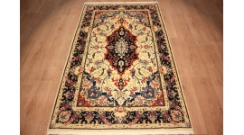 Persian carpet Yazd virgin wool 201x118 cm Beige