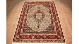Persian carpet Moud with silk 194xx142 cm Beige