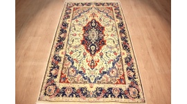 Persian carpet Tehran with silk 210x118 cm Beige