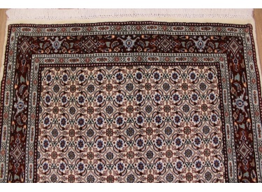 Perser Teppich "Moud" mit Seide 150x95 cm Beige