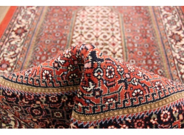 Persian carpet Bidjar with silk 143x71 cm Red