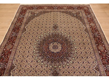 Persian carpet "Moud" with silk 300x200 cm Beige