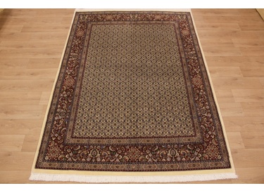 Persian carpet "Moud" with silk 282x200 cm Beige