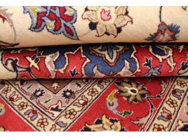 Persian carpet "Taabriz" with Silk 202x153 cm Beige