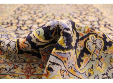 Persian carpet Kashan wool & silk 219x138 cm