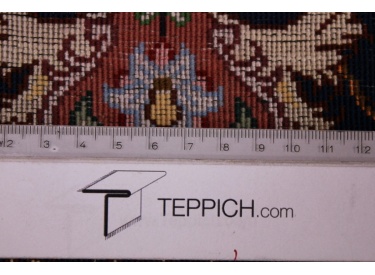 Perser Teppich "Taabriz" mit Seide 93x67 cm Schwarz