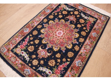 Persian carpet "Taabriz" with silk 93x67 cm Black