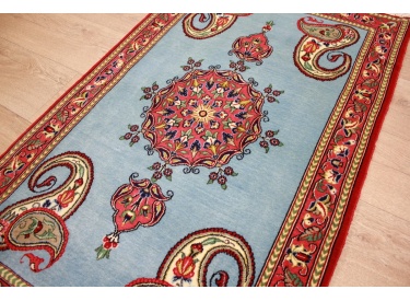 Persian carpet "Ghom" virgin wool 125x78 cm Blue