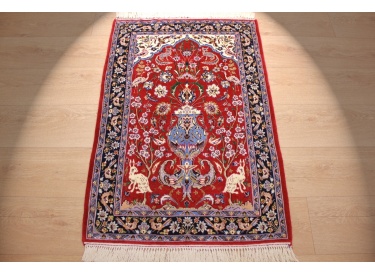 Persian carpet "Isfahan" with silk 108x73 cm