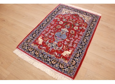 Persian carpet "Isfahan" with silk 108x73 cm