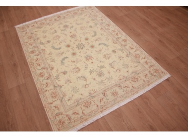 Persian carpet "Taabriz" with Silk 199x147 cm Beige