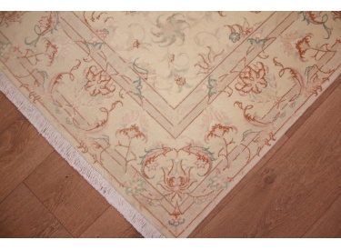 Perserteppich "Taabriz" mit Seide 199x147 cm Beige