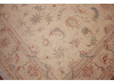 Persian carpet "Taabriz" with Silk 199x147 cm Beige