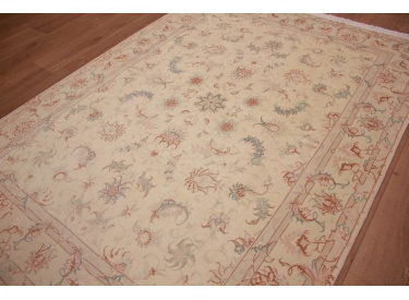 Persian carpet "Taabriz" with Silk 199x147 cm Beige