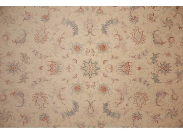 Persian carpet "Taabriz" with Silk 199x147 cm Beige