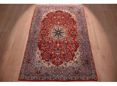 Persian carpet "Isfahan" with silk 160x104 cm Red