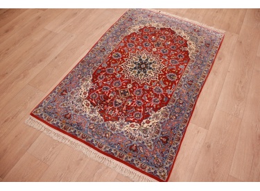 Persian carpet "Isfahan" with silk 160x104 cm Red