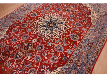 Persian carpet "Isfahan" with silk 160x104 cm Red