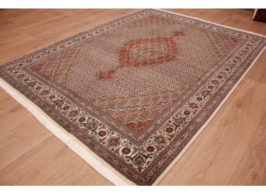 Persian carpet "Taabriz mahi" with Silk 207x152 cm Beige