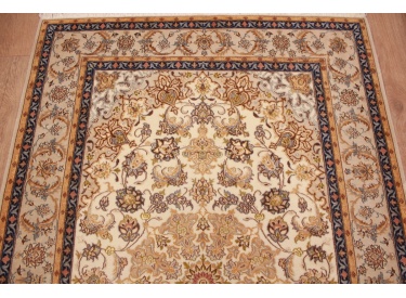 Persian carpet "Isfahan" with silk 161x103 cm Beige