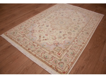 Persian carpet Tabriz with Silk 148x100 cm Beige