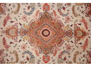 Persian carpet "Taabriz" with Silk 148x101 cm Beige