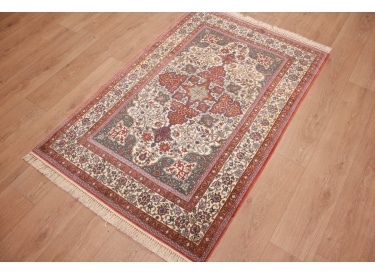 Persian carpet "Isfahan" with silk 165x108 cm Beige