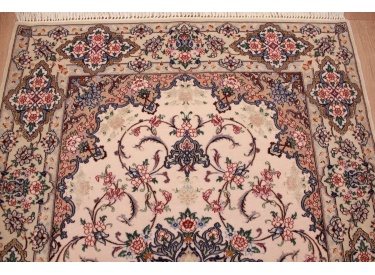 Persian carpet "Esfahan" with silk 168x112 cm Beige