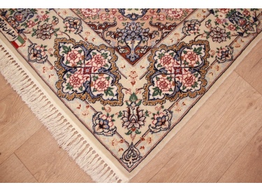 Persian carpet "Esfahan" with silk 168x112 cm Beige