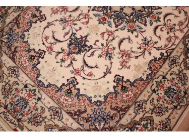 Persian carpet "Esfahan" with silk 168x112 cm Beige