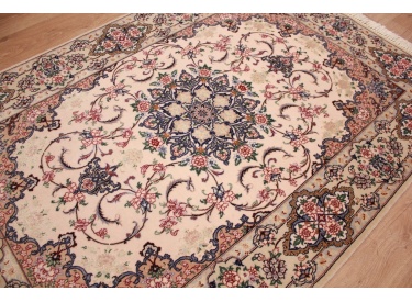 Persian carpet "Esfahan" with silk 168x112 cm Beige