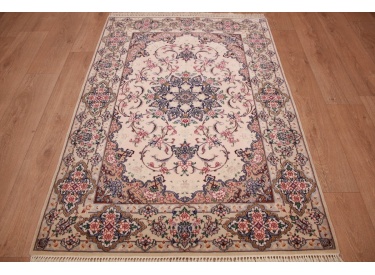 Persian carpet "Esfahan" with silk 168x112 cm Beige