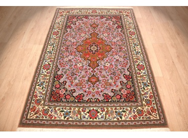 Persian carpet "Ghom" virgin wool 200x138 cm Purple