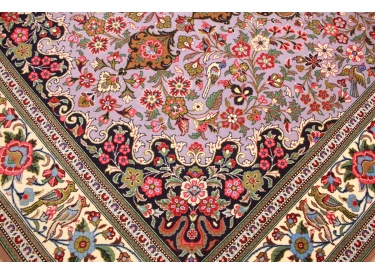 Persian carpet "Ghom" virgin wool 200x138 cm Purple