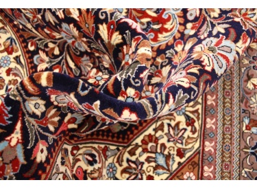 Persian carpet "Ghom" virgin wool 224x144 cm Dark blue