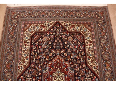 Persian carpet "Ghom" virgin wool 224x144 cm Dark blue