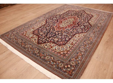 Perser Teppich Ghom Orientteppich 224x144 cm Dunkelblau