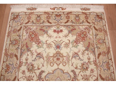 Persian carpet Tabriz with Silk 163x98 cm Beige