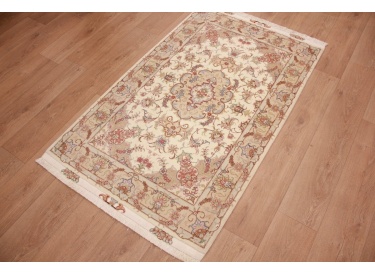 Persian carpet Tabriz with Silk 163x98 cm Beige