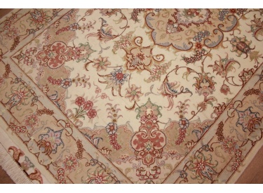 Persian carpet Tabriz with Silk 163x98 cm Beige