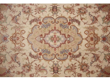 Persian carpet Tabriz with Silk 163x98 cm Beige