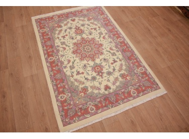 Persian carpet Tabriz with Silk 229x149 cm Beige