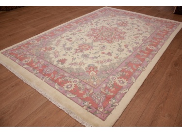 Perserteppich Täbriz mit Seide 229x149 cm Beige