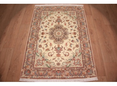 Persian carpet Tabriz with Silk 152x105 cm Beige