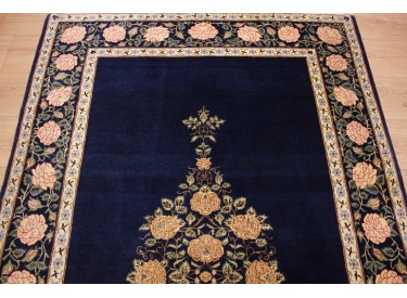 Persian carpet Ghom virgin wool 210x134 cm Dark blue